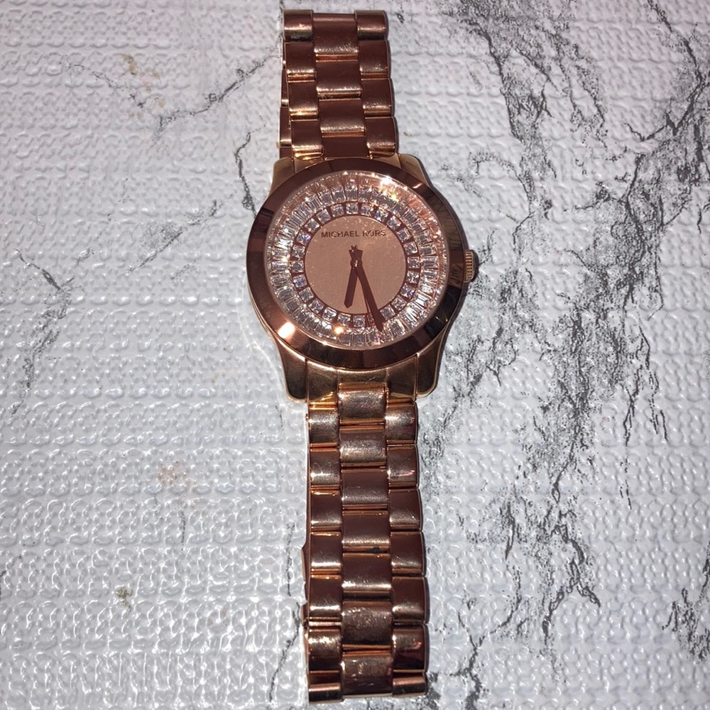 Rose gold MK watch